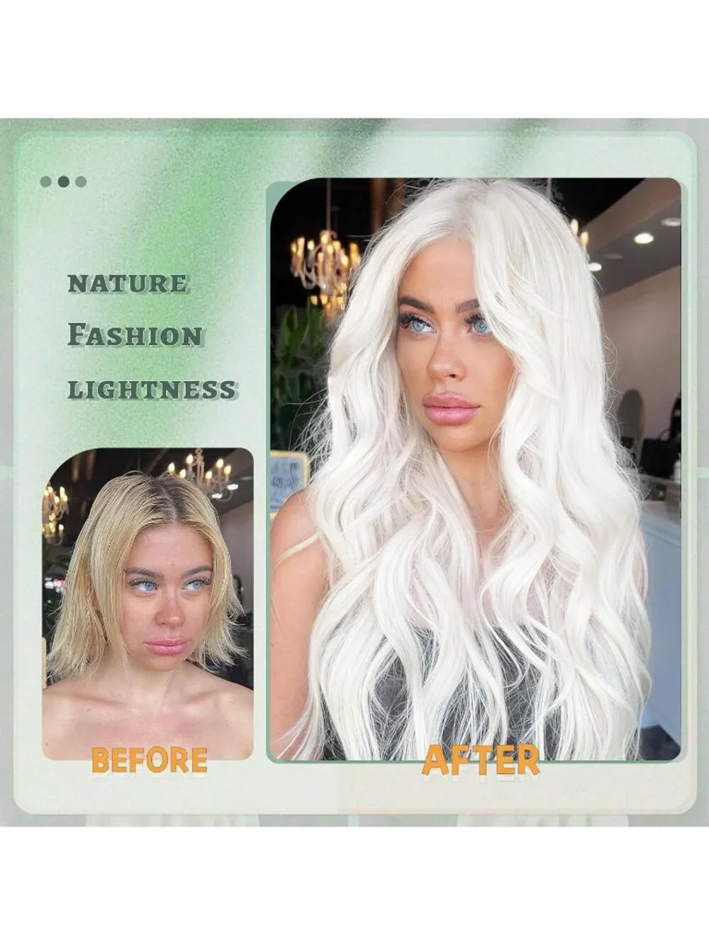 Women's White 26 Inch Natural Synthetic Modern Long Curly Wavy Fiber Wigs